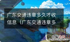 广东交通违章多久收到短信 广东交通违章多久才收信息