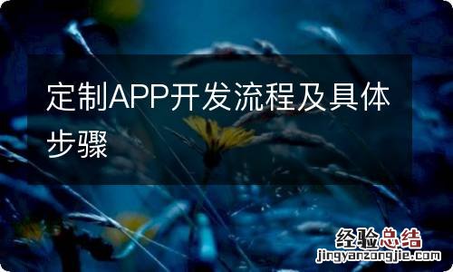 定制APP开发流程及具体步骤