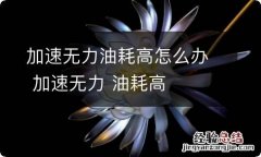 加速无力油耗高怎么办 加速无力 油耗高