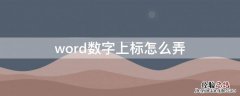 word数字上标怎么弄 word中怎么把数字上标