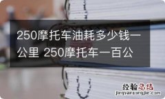 250摩托车油耗多少钱一公里 250摩托车一百公里多少钱?