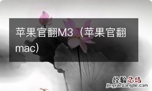 苹果官翻mac 苹果官翻M3