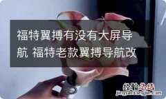 福特翼搏有没有大屏导航 福特老款翼搏导航改装大屏一体机