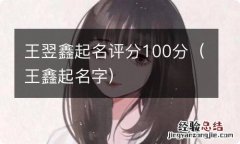 王鑫起名字 王翌鑫起名评分100分