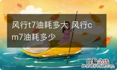 风行t7油耗多大 风行cm7油耗多少