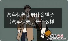 汽车保养手册什么样子图片 汽车保养手册什么样子