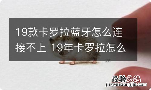 19款卡罗拉蓝牙怎么连接不上 19年卡罗拉怎么连接蓝牙