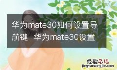 华为mate30如何设置导航键华为mate30设置导航键方法