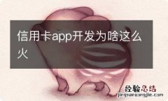 信用卡app开发为啥这么火