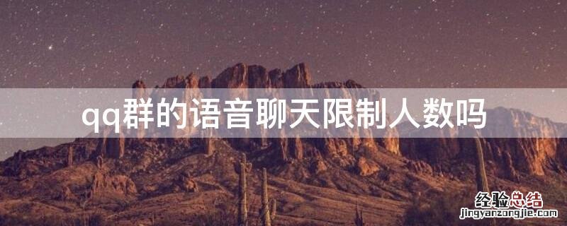 qq群的语音聊天限制人数吗