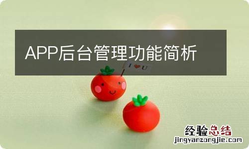 APP后台管理功能简析