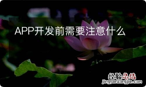 APP开发前需要注意什么