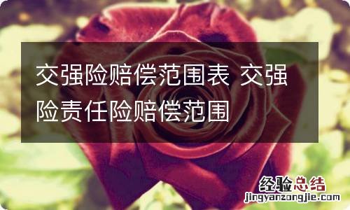 交强险赔偿范围表 交强险责任险赔偿范围