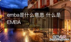 emba是什么意思 什么是EMBA