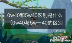 0w40与5w一40的区别 0w40和5w40区别是什么