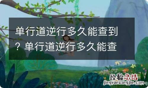 单行道逆行多久能查到? 单行道逆行多久能查到信息