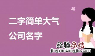 二字简单大气公司名字 关于两个字的公司名字介绍