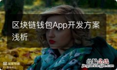 区块链钱包App开发方案浅析