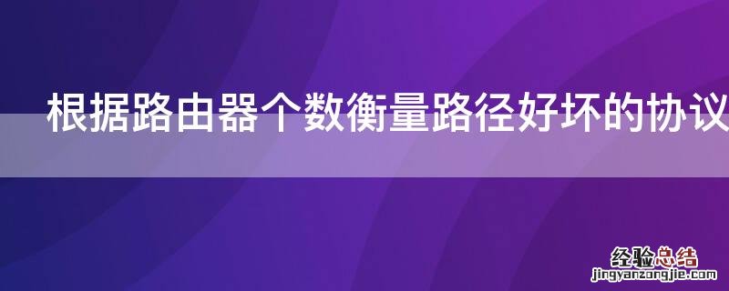 根据路由器个数衡量路径好坏的协议是