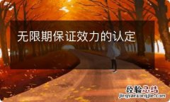 无限期保证效力的认定