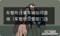 车管所交警部门违章查询 车管所违章车辆如何查询