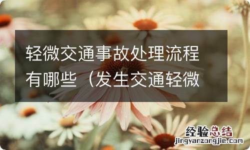 发生交通轻微事故后的处理流程 轻微交通事故处理流程有哪些