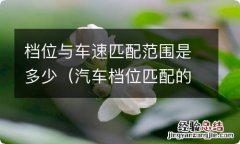 汽车档位匹配的车速是多少 档位与车速匹配范围是多少