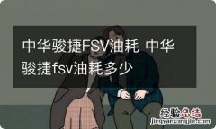 中华骏捷FSV油耗 中华骏捷fsv油耗多少