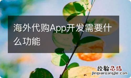 海外代购App开发需要什么功能