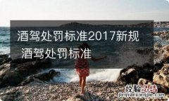 酒驾处罚标准2017新规 酒驾处罚标准