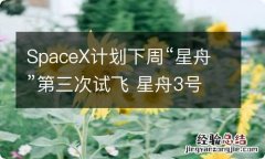 SpaceX计划下周“星舟”第三次试飞 星舟3号plus