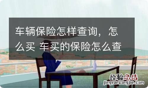车辆保险怎样查询,怎么买 车买的保险怎么查询