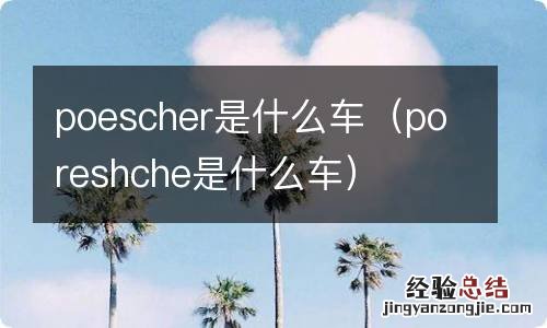 poreshche是什么车 poescher是什么车