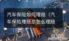 汽车保险理赔是怎么理赔的 汽车保险如何理赔