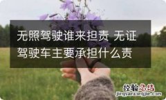 无照驾驶谁来担责 无证驾驶车主要承担什么责任