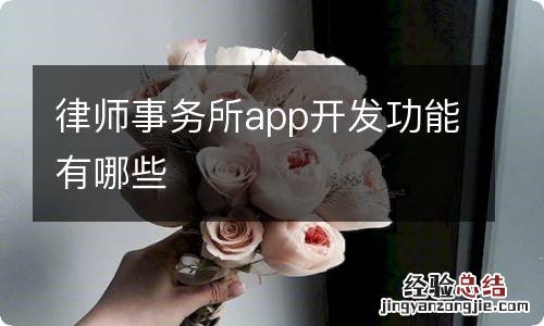 律师事务所app开发功能有哪些