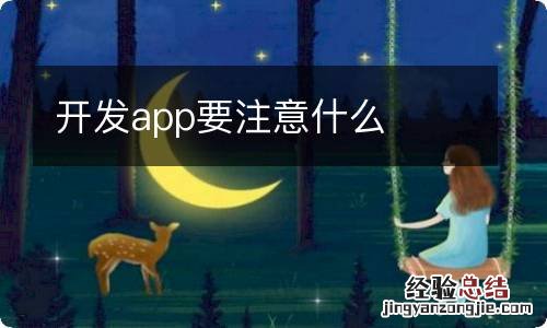 开发app要注意什么