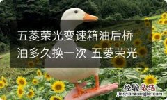 五菱荣光变速箱油后桥油多久换一次 五菱荣光变速箱油和后桥油一样吗