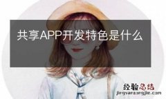 共享APP开发特色是什么