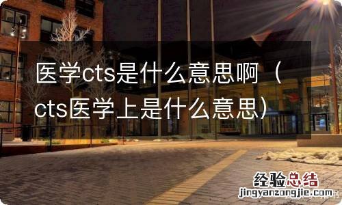cts医学上是什么意思 医学cts是什么意思啊