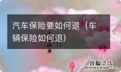 车辆保险如何退 汽车保险要如何退