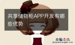 共享储物柜APP开发有哪些优势