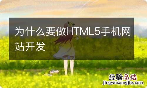 为什么要做HTML5手机网站开发