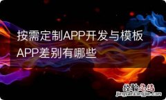 按需定制APP开发与模板APP差别有哪些