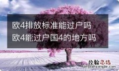 欧4排放标准能过户吗 欧4能过户国4的地方吗