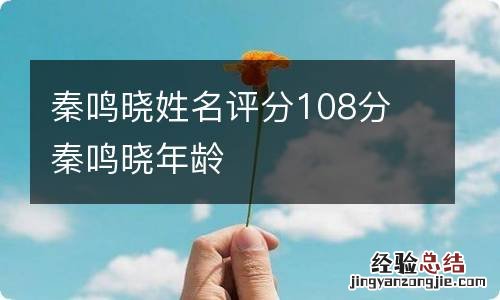 秦鸣晓姓名评分108分 秦鸣晓年龄