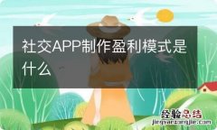 社交APP制作盈利模式是什么