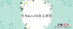 华为mate50怎么拼图 华为mate40手机怎么拼图