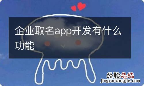 企业取名app开发有什么功能