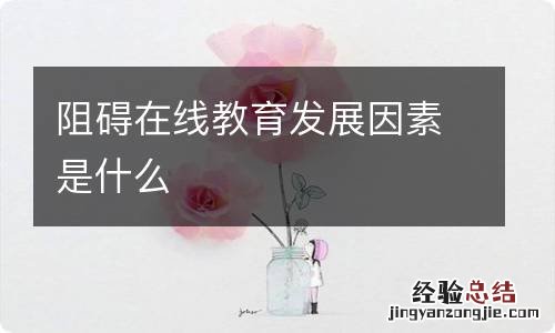 阻碍在线教育发展因素是什么